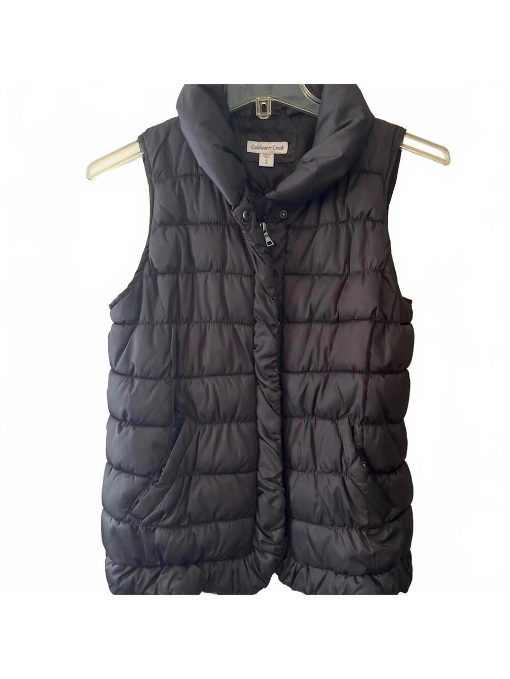 Coldwater Creek Brown Puffer Vest Quilted Lightweight Layering Outerwear